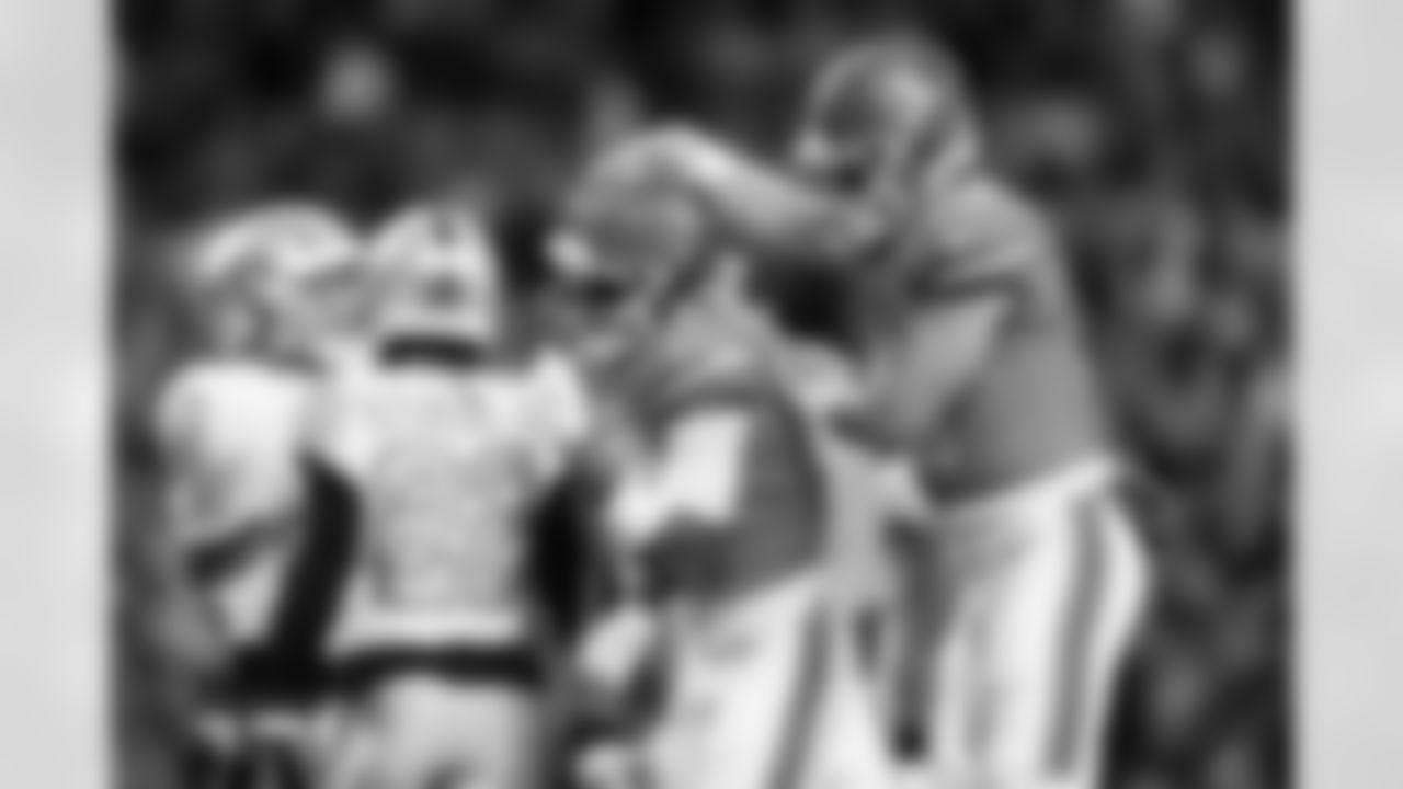 Troy Franklin and Bo Nix celebrate a touchdown during the Broncos' Week 10 game against the Las Vegas Raiders at Empower Field at Mile High in Denver, Colorado on November 6, 2025. Photo by Gabriel Christus / Denver Broncos