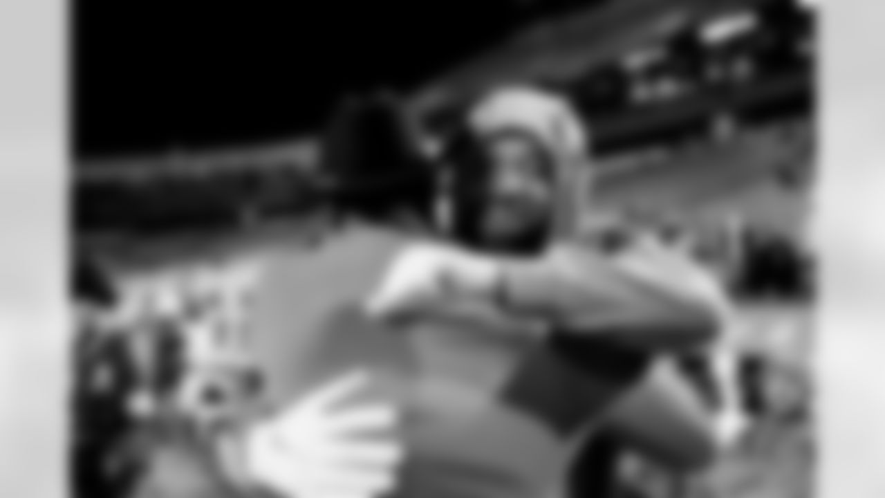 Tim Patrick and Von Miller before the Broncos' Week 10 game against the Buffalo Bills at Highmark Stadium in Orchard Park, New York on November 13, 2023.