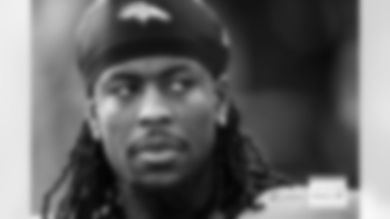 Denver Broncos wide receiver Jerry Jeudy (10) during the national anthem before the Broncos' Week 17 game against the Los Angeles Chargers at Empower Field at Mile High in Denver, Colorado on December 31, 2023. Photo by Ben Swanson / Denver Broncos