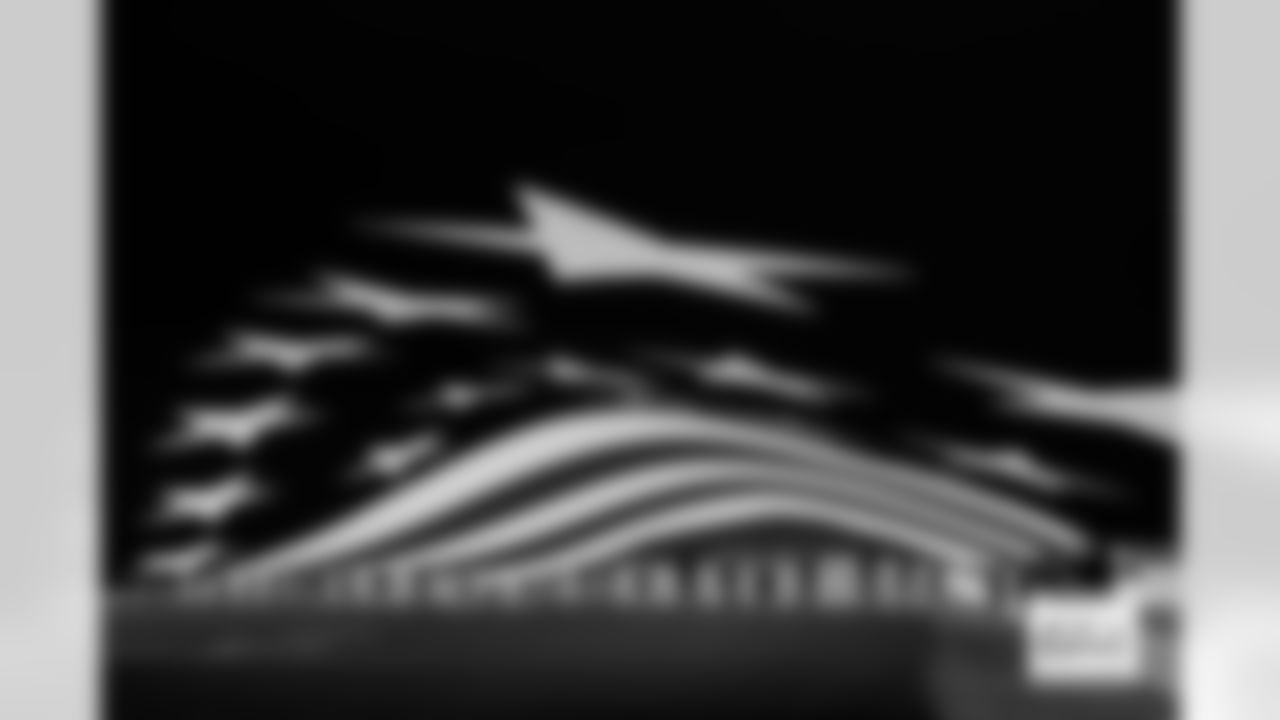 Flag volunteers run through rehearsal before the Broncos' Week 10 game against the Las Vegas Raiders at Empower Field at Mile High in Denver, Colorado on November 6, 2025. Photo by Gabriel Christus / Denver Broncos