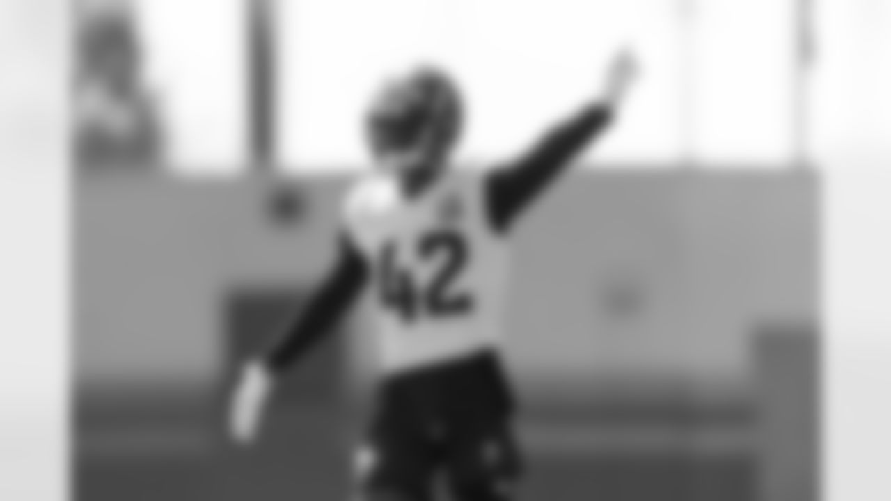 Sam Franklin Jr. during OTA practice on Thursday, June 5, 2025 at Broncos Park Powered by CommonSpirit in Englewood, Colorado.
Photo by Gabriel Christus / Denver Broncos