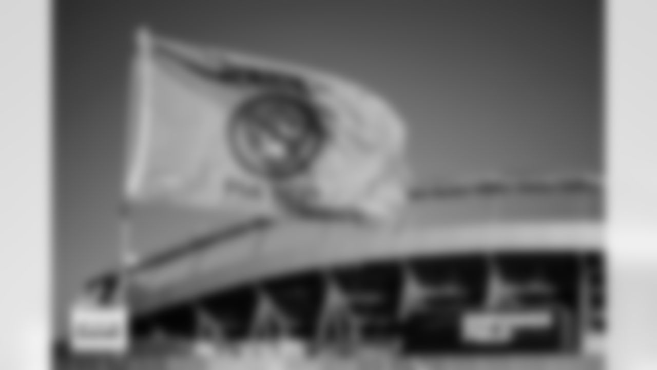 Fans fly a Raider Hater flag before the Broncos' Week 10 game against the Las Vegas Raiders at Empower Field at Mile High in Denver, Colorado on November 6, 2025. Photo by Ben Swanson / Denver Broncos