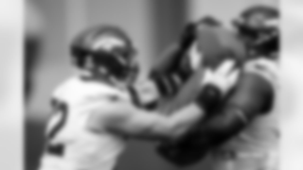 Garett Bolles during practice at Broncos Park Powered by CommonSpirit in Englewood, Colorado on September 5, 2024. Photo by Ben Swanson / Denver Broncos