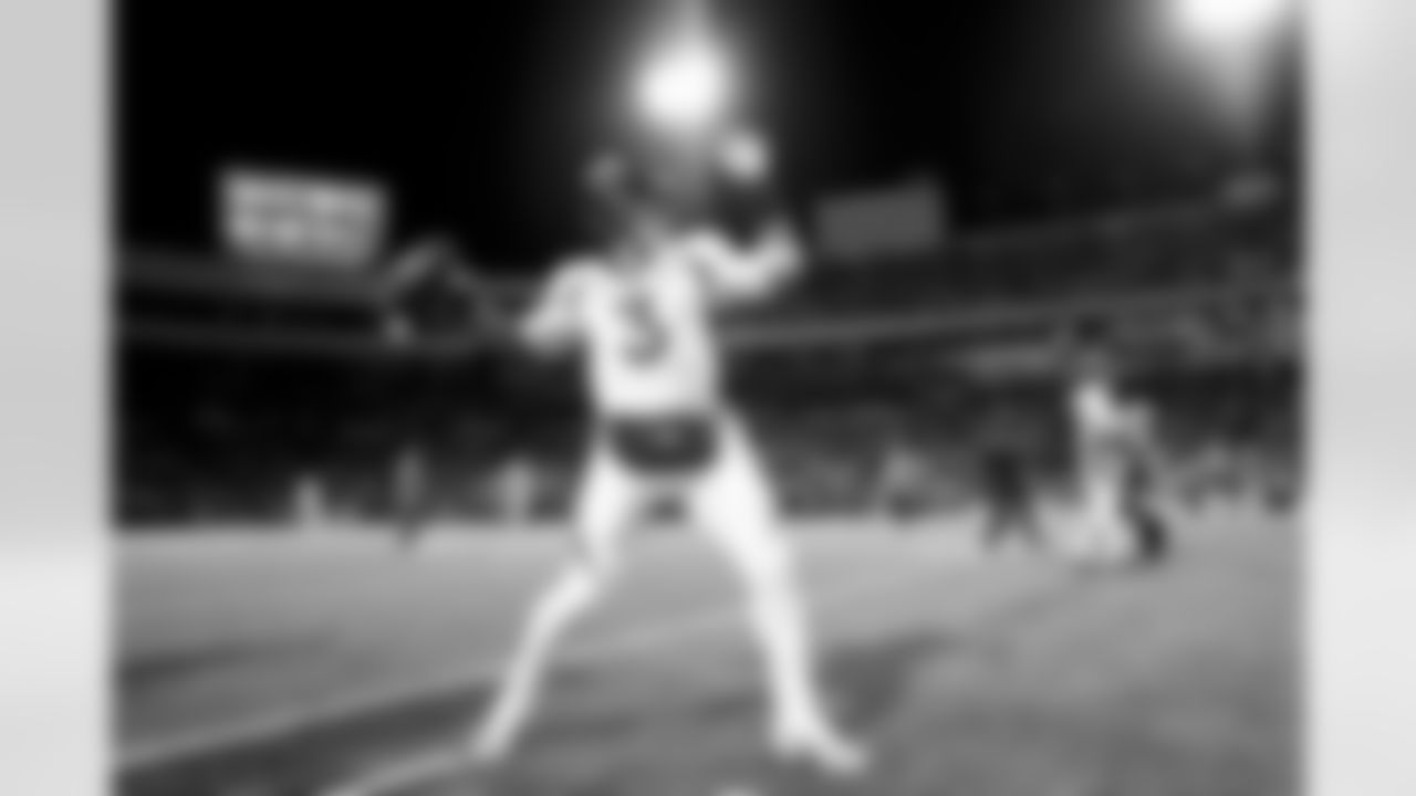 Russell Wilson before the Broncos' Week 10 game against the Buffalo Bills at Highmark Stadium in Orchard Park, New York on November 13, 2023.