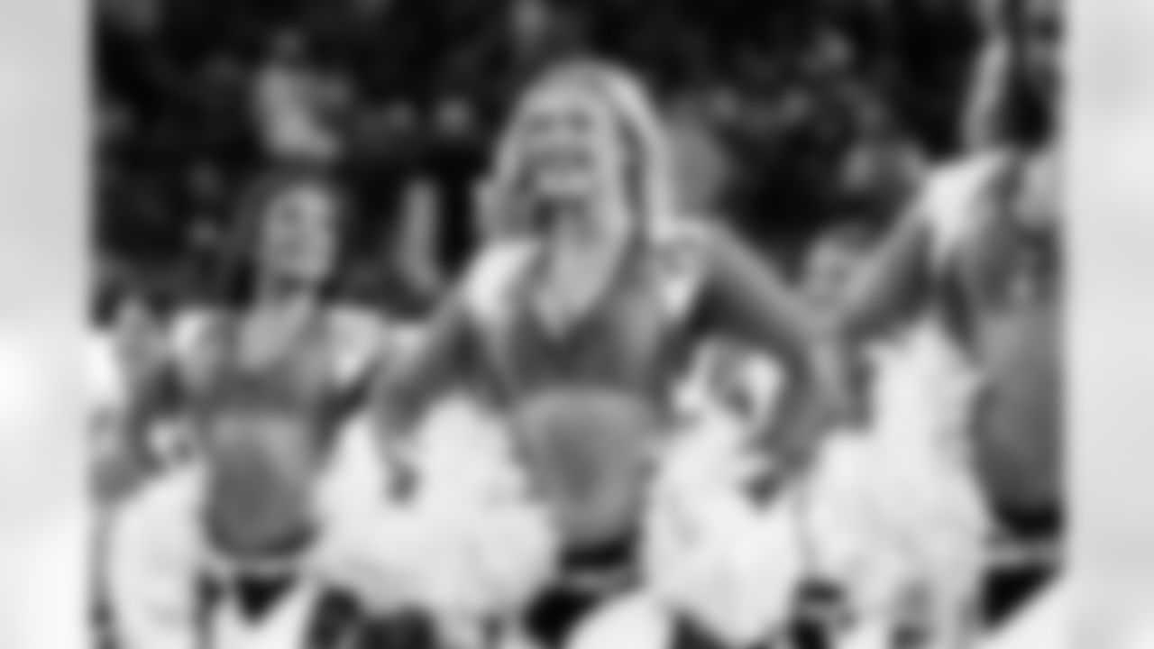 The Denver Broncos Cheerleaders perform before the Broncos' Week 10 game against the Las Vegas Raiders at Empower Field at Mile High in Denver, Colorado on November 6, 2025. Photo by Gavin Liddell / Denver Broncos