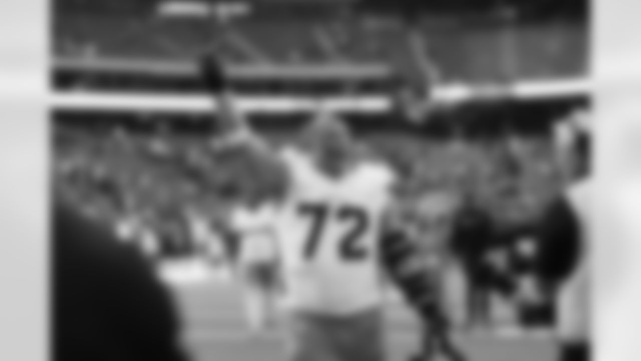 Garett Bolles (72) during the Broncos' Week 9 game against the Houston Texans at NRG Stadium in Houston, Texas on November 2, 2025. Photo by Ben Swanson / Denver Broncos