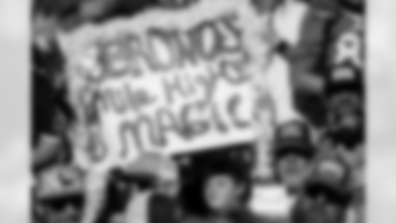 A fan holds up a Mile High Magic sign during the Broncos' Week 11 game against the Kansas City Chiefs at Empower Field at Mile High in Denver, Colorado on November 16, 2025. Photo by Ben Swanson / Denver Broncos