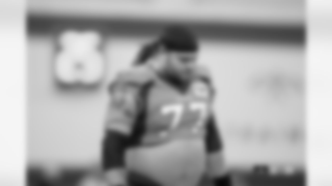 Quinn Meinerz during practice on Wednesday, December 27, 2023 at Centura Health Training Center in Englewood, Colorado.
Photo by Gabriel Christus / Denver Broncos