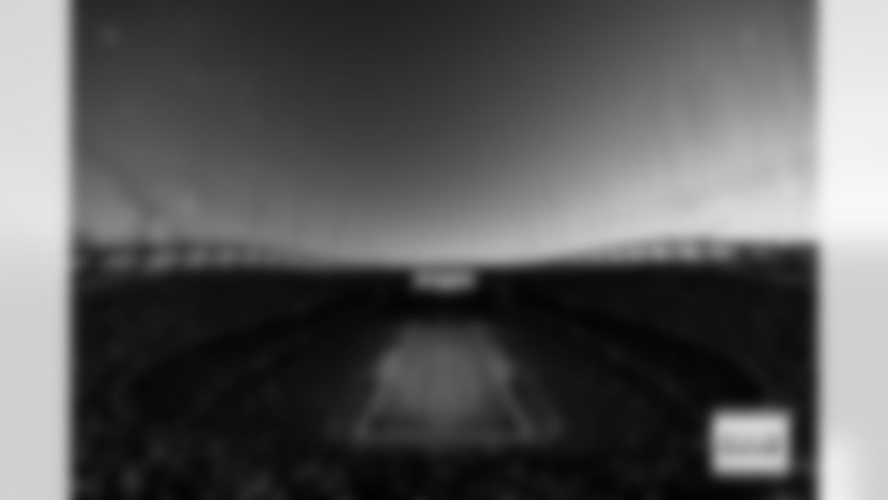 A general overall interior view of Empower Field at Mile High as fireworks go off during the Broncos' Divisional Round playoff game against the Buffalo Bills at Empower Field at Mile High in Denver, Colorado on January 17, 2026. Photo by Gabriel Christus / Denver Broncos