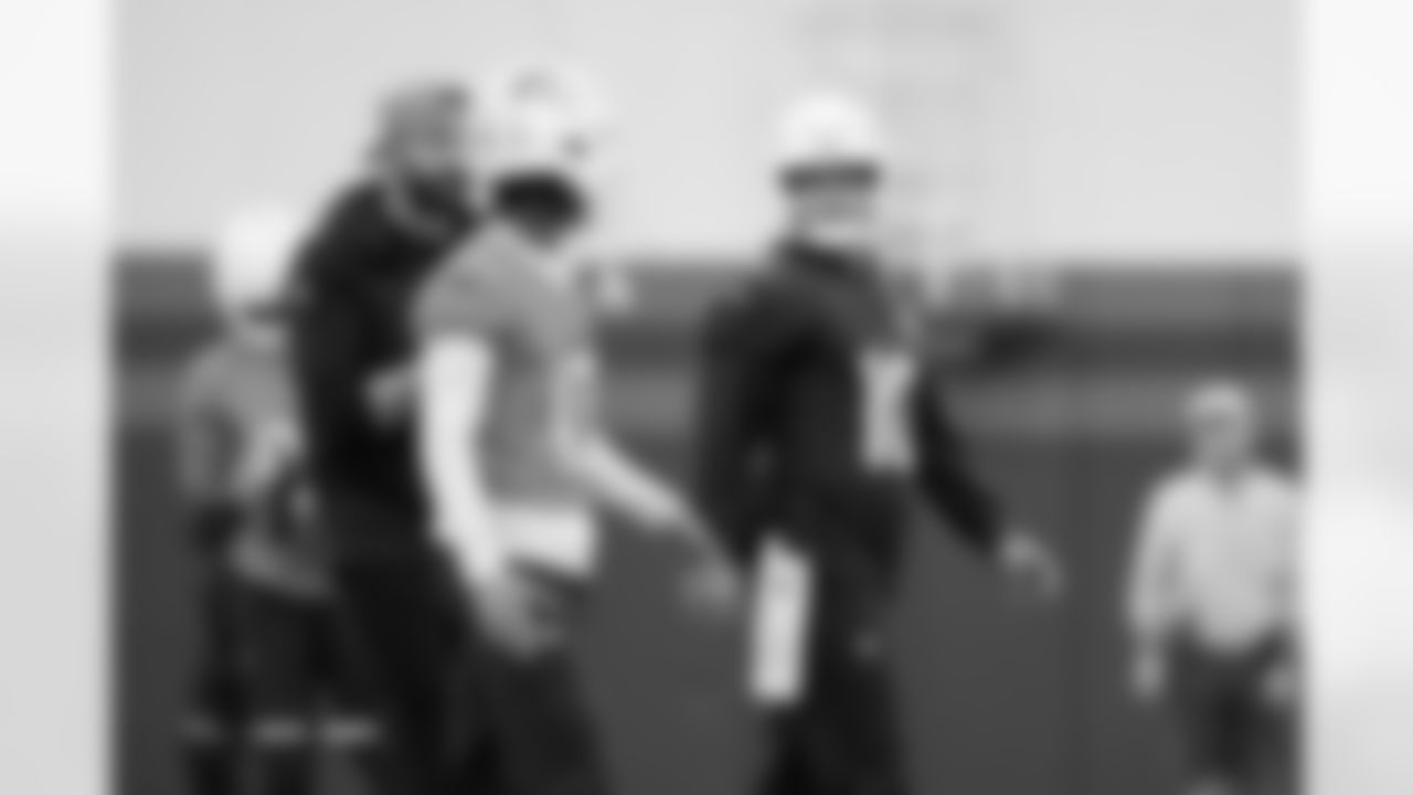 Bo Nix and Pat Bryant during practice on Thursday, December 18, 2025 at Broncos Park Powered by CommonSpirit in Englewood, Colorado.
Photo by Gabriel Christus / Denver Broncos