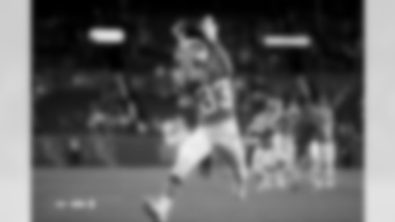 Michael Bandy (83) before the Broncos' Week 10 game against the Las Vegas Raiders at Empower Field at Mile High in Denver, Colorado on November 6, 2025. Photo by Gavin Liddell / Denver Broncos