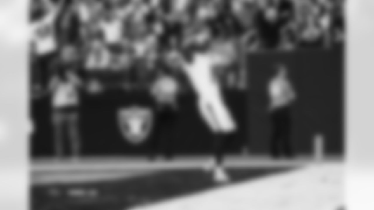 Marvin Mims Jr. during the Broncos' Week 14 game against the Las Vegas Raiders at Allegiant Stadium in Las Vegas, Nevada on December 7, 2025. Photo by Ben Swanson / Denver Broncos