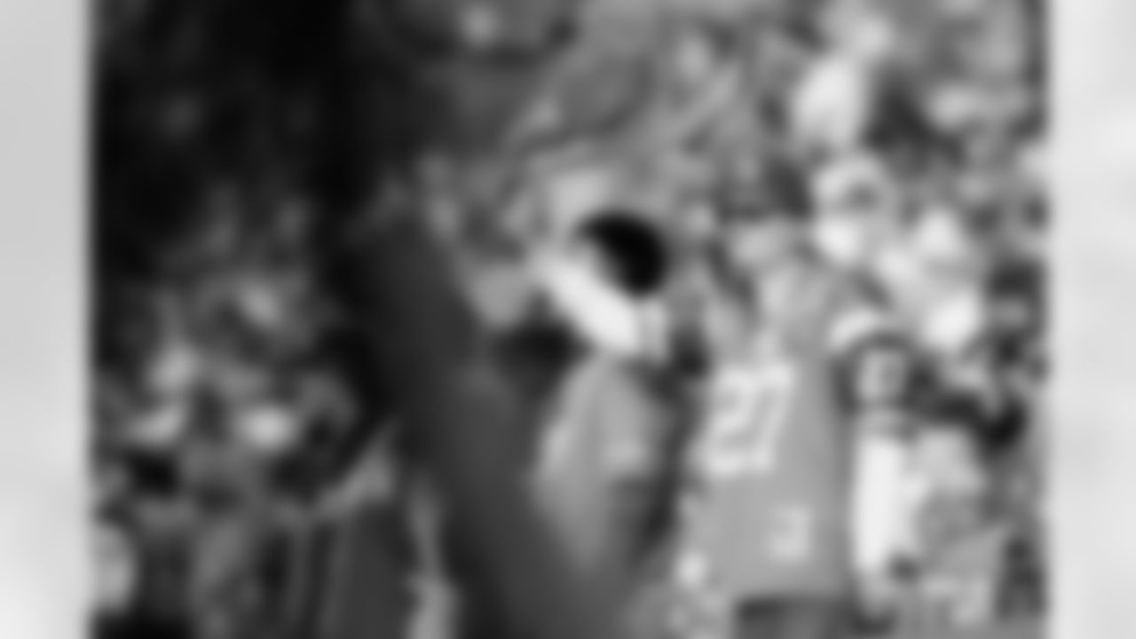 A Denver Broncos fan with orange and blue bandanas during the Broncos' Week 18 game against the Los Angeles Chargers at Empower Field at Mile High in Denver, Colorado on January 4, 2026. Photo by Gavin Liddell / Denver Broncos