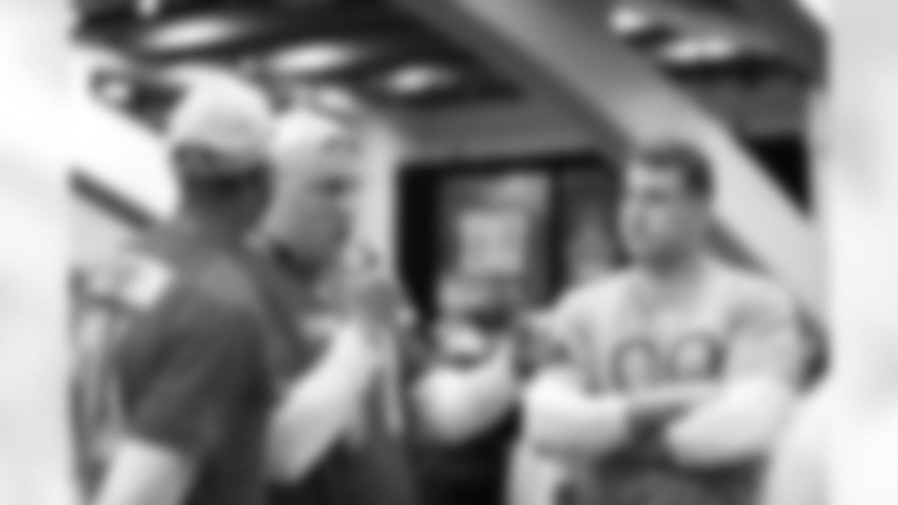 Courtland Sutton, Garett Bolles and Zach Allen at the Pro Bowl Sunday practice on Sunday, Feb. 1, 2026 in San Francisco. (Alison Yin/AP Content Services for the NFL)