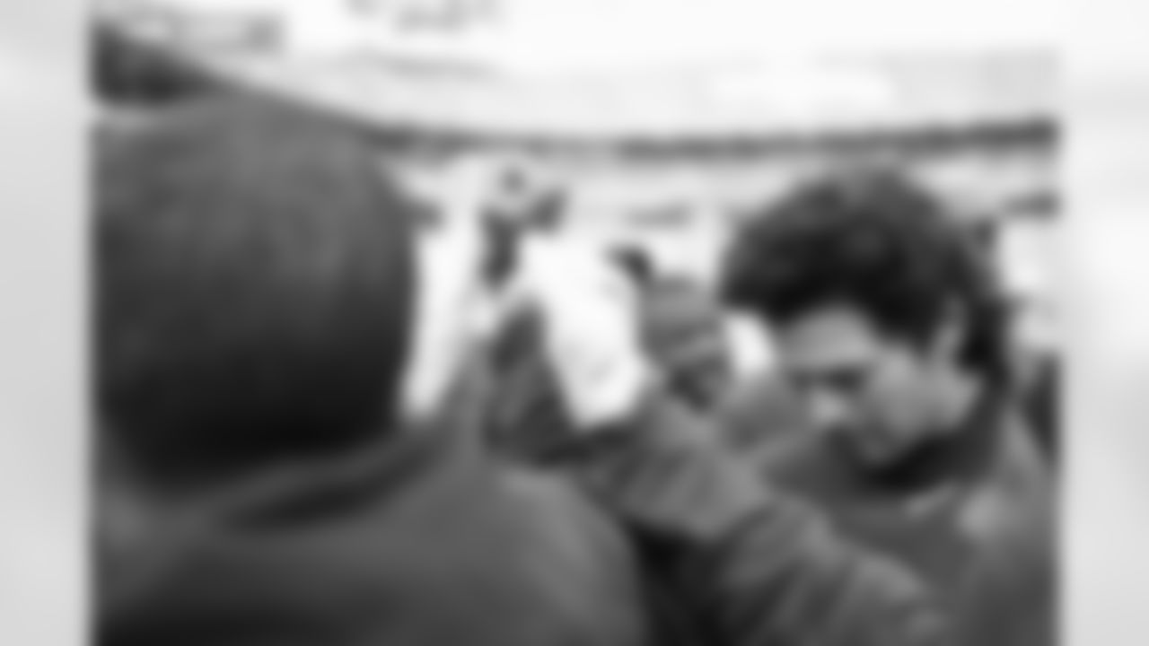 Jarrett Stidham (8) before the AFC Championship Game between the Denver Broncos and New England Patriots at Empower Field at Mile High in Denver, Colorado on January 25, 2026. Photo by Ben Swanson / Denver Broncos