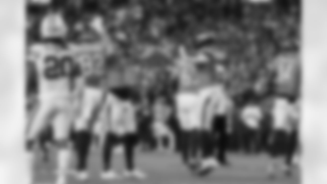 Bo Nix and RJ Harvey during the Broncos' Week 15 game against the Green Bay Packers at Empower Field at Mile High in Denver, Colorado on December 14, 2025. Photo by Ben Swanson / Denver Broncos