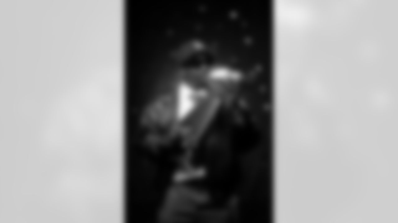 Zaire Anderson poses for a portrait at the 2025 Alumni Weekend Reception on October 18, 2025. Photo by Ben Swanson / Denver Broncos