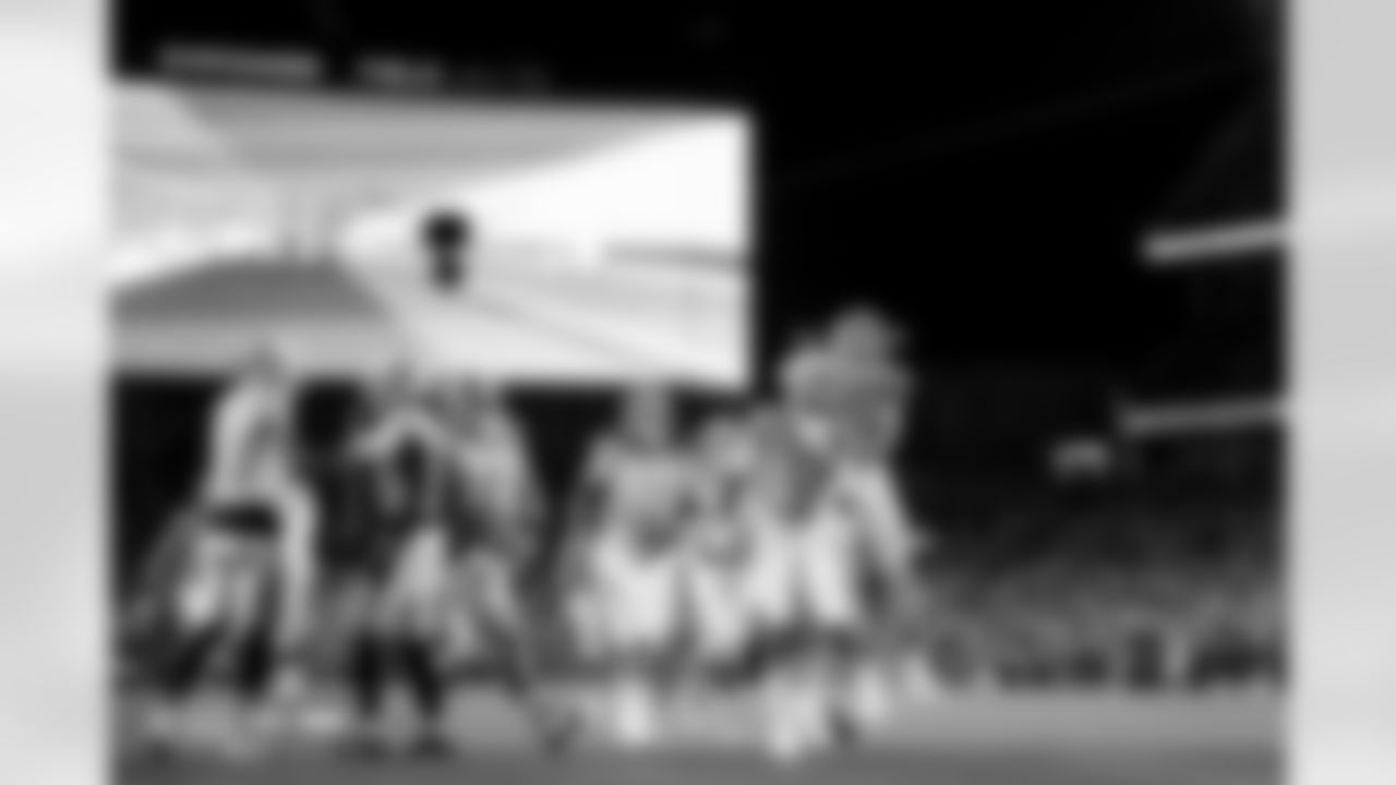 Troy Franklin and Bo Nix celebrate a touchdown during the Broncos' Week 10 game against the Las Vegas Raiders at Empower Field at Mile High in Denver, Colorado on November 6, 2025. Photo by Gavin Liddell / Denver Broncos