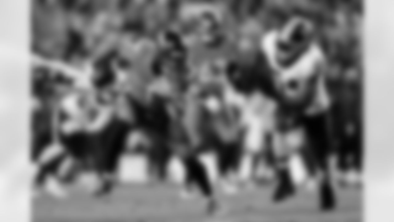 Denver Broncos tight end Evan Engram (1) runs with the ball on a reception during the Broncos' Week 13 game against the Washington Commanders at Northwest Stadium in Landover, Maryland on November 30, 2025. Photo by Ben Swanson / Denver Broncos