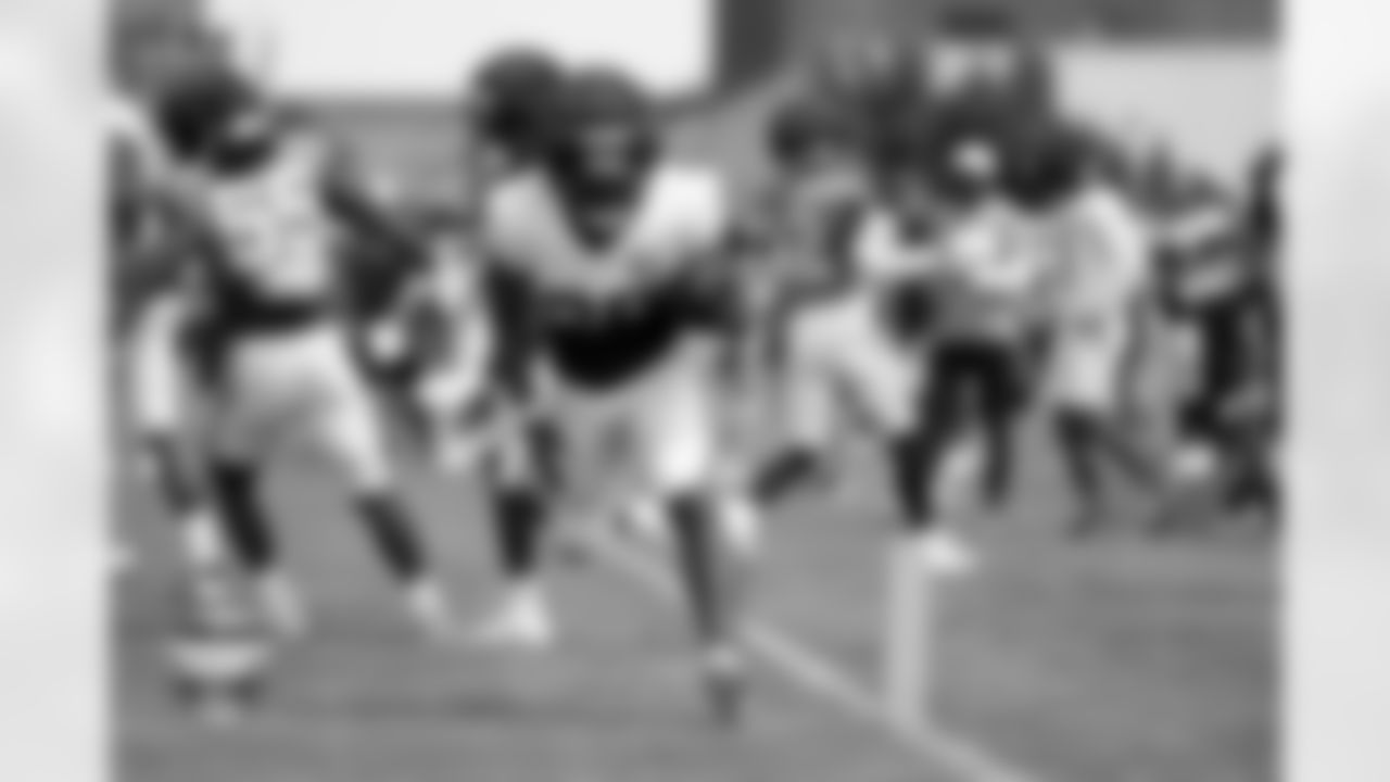 Tyler Badie during a training camp practice at Broncos Park Powered by CommonSpirit on Saturday, August 2, 2025 in Englewood, Colorado.
Photo by Gabriel Christus / Denver Broncos