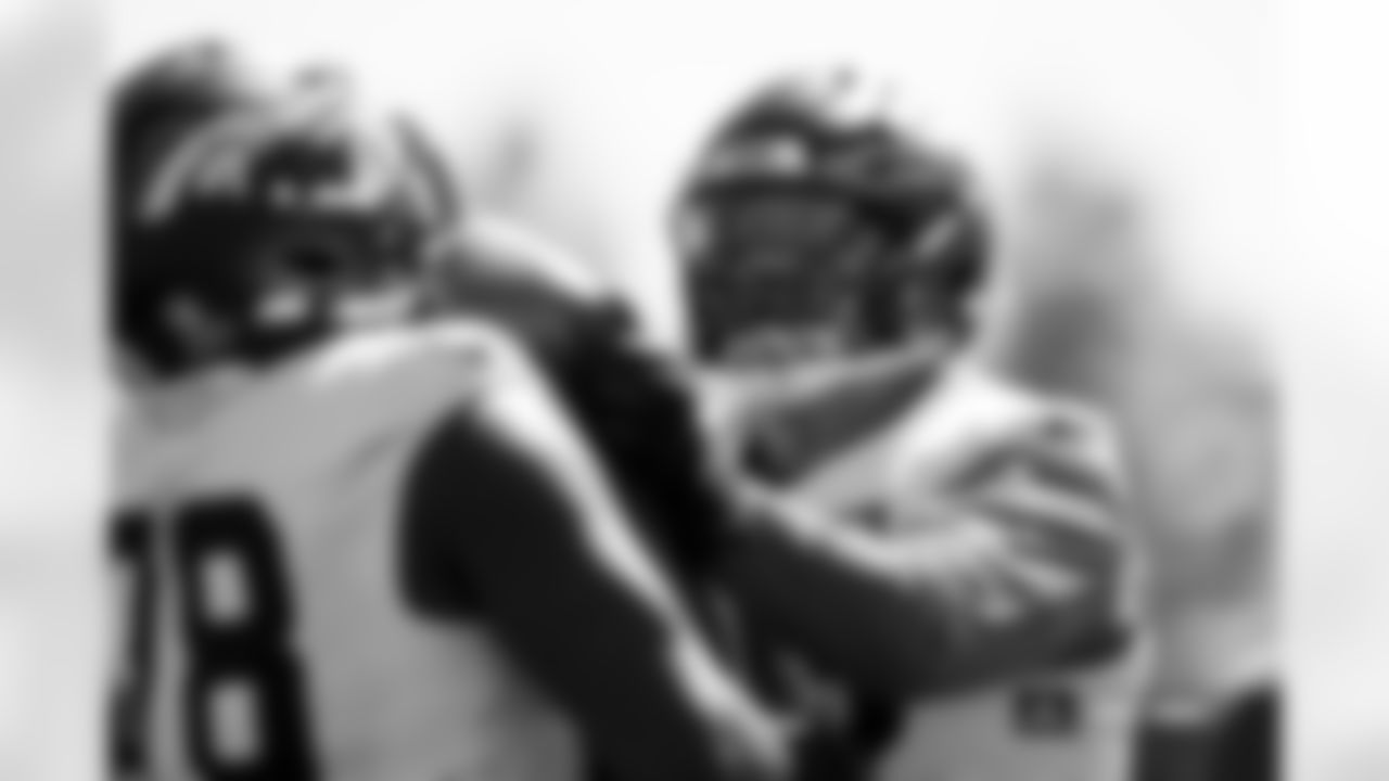 Garett Bolles during practice at Broncos Park Powered by CommonSpirit in Englewood, Colorado on September 13, 2024. Photo by Ben Swanson / Denver Broncos