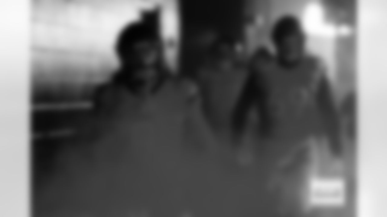 Denver Broncos safety Talanoa Hufanga (9) in the tunnel during team introductions before the AFC Championship Game between the Denver Broncos and New England Patriots at Empower Field at Mile High in Denver, Colorado on January 25, 2026. Photo by Ben Swanson / Denver Broncos