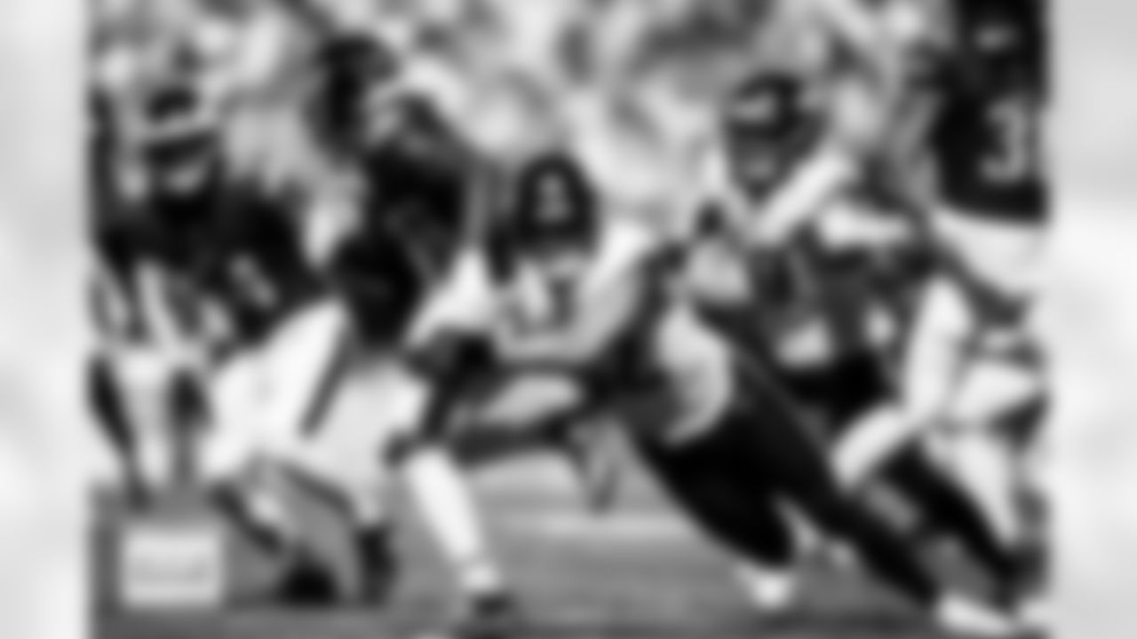 Denver Broncos linebacker Jonah Elliss (52) makes a tackle during the Broncos' Week 5 game against the Philadelphia Eagles at Lincoln Financial Field in Philadelphia, Pennsylvania on October 5, 2025. Photo by Ben Swanson / Denver Broncos