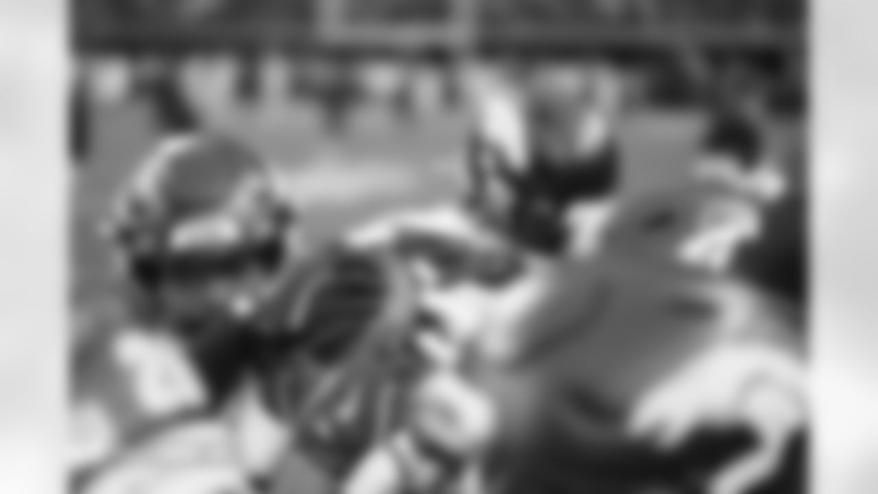 Defensive backs huddle before the Broncos' Week 14 game against the Las Vegas Raiders at Allegiant Stadium in Las Vegas, Nevada on December 7, 2025. Photo by Gabriel Christus / Denver Broncos