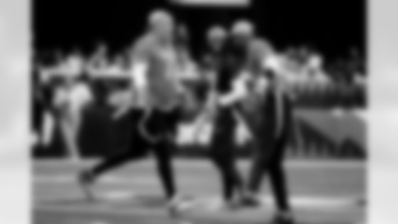 Denver Broncos offensive tackle Garett Bolles (72) celebrates after a play during the 2026 Pro Bowl Game on Tuesday, February 3, 2026 in San Francisco, California. (Alika Jenner/NFL)