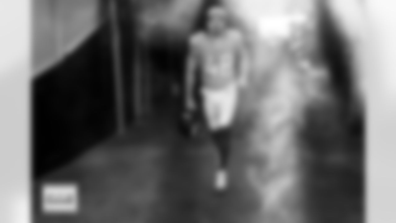 Denver Broncos long snapper Mitchell Fraboni (48) runs out of the tunnel before the Broncos' Week 15 game against the Green Bay Packers at Empower Field at Mile High in Denver, Colorado on December 14, 2025. Photo by Gabriel Christus / Denver Broncos