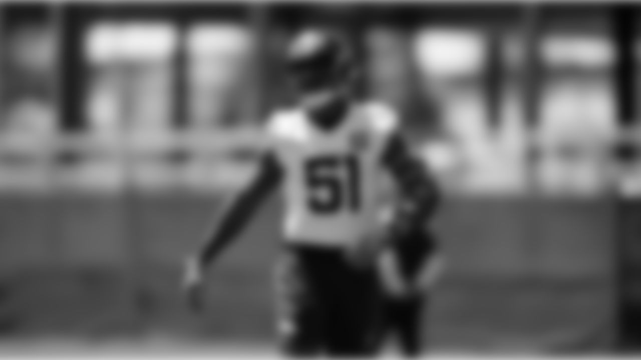 Que Robinson during rookie minicamp on Saturday, May 10, 2025 at Broncos Park Powered by CommonSpirit in Englewood, Colorado.
Photo by Gabriel Christus / Denver Broncos