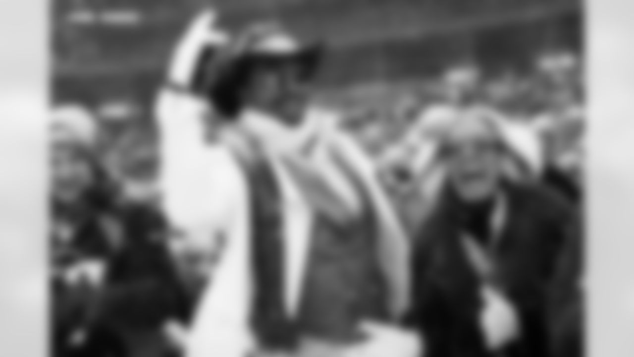 Denver Broncos fans in the snow during the AFC Championship Game between the Denver Broncos and New England Patriots at Empower Field at Mile High in Denver, Colorado on January 25, 2026. Photo by Gavin Liddell / Denver Broncos