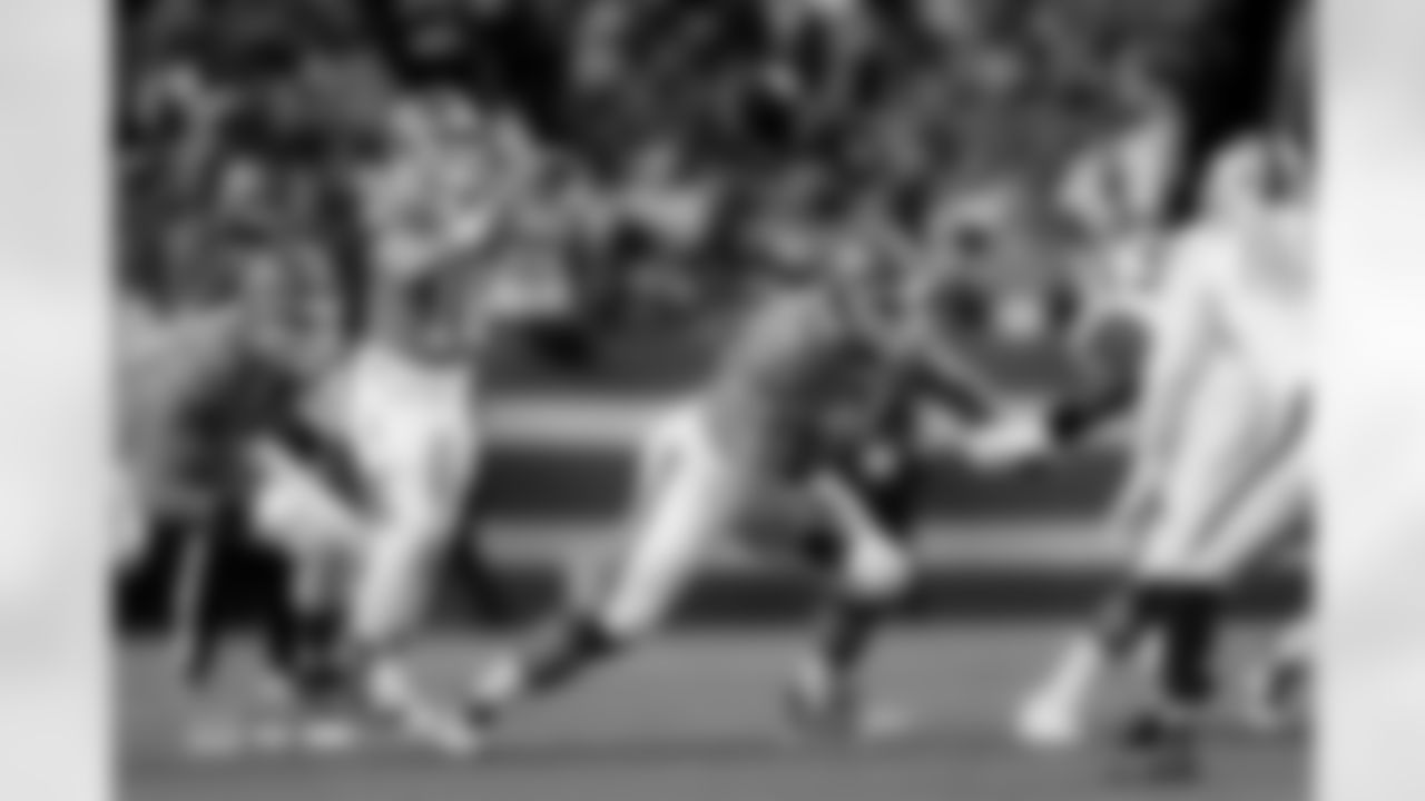 Calvin Throckmorton before the Broncos' Week 10 game against the Las Vegas Raiders at Empower Field at Mile High in Denver, Colorado on November 6, 2025. Photo by Ben Swanson / Denver Broncos