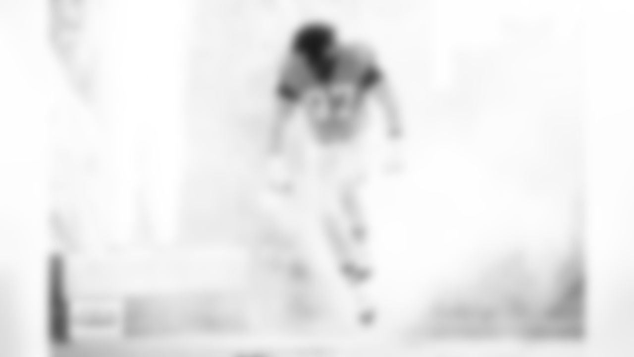 Malcolm Roach during player and team introductions before the Broncos' Week 18 game against the Los Angeles Chargers at Empower Field at Mile High in Denver, Colorado on January 4, 2026. Photo by Ben Swanson / Denver Broncos