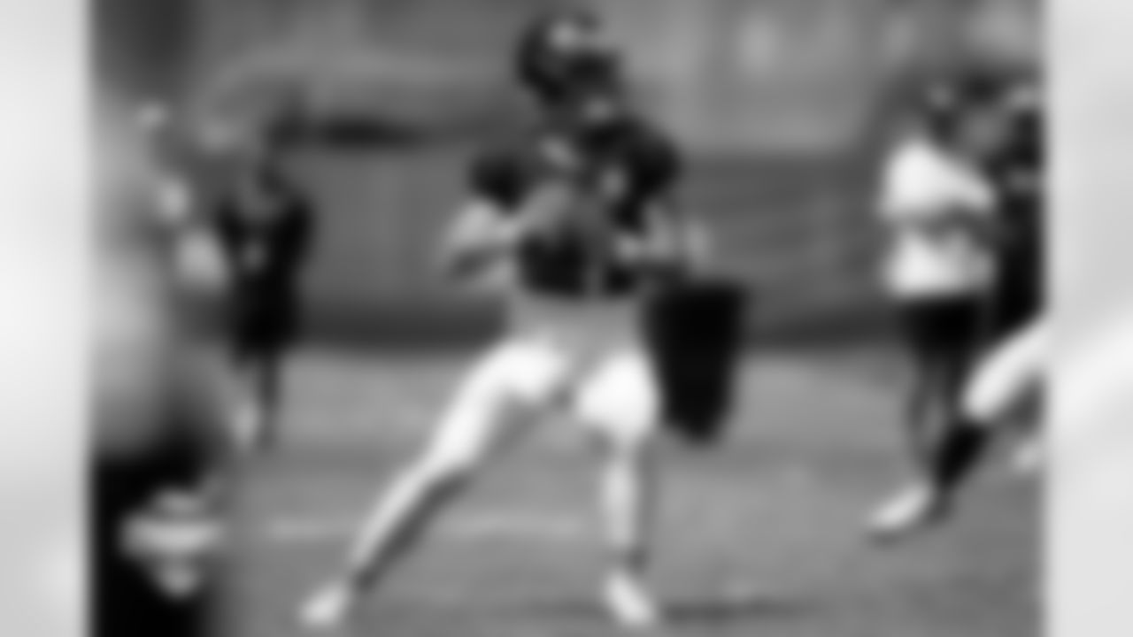 Sam Ehlinger during a training camp practice at Broncos Park Powered by CommonSpirit on July 28, 2025 in Englewood, Colorado. Photo by Ben Swanson / Denver Broncos