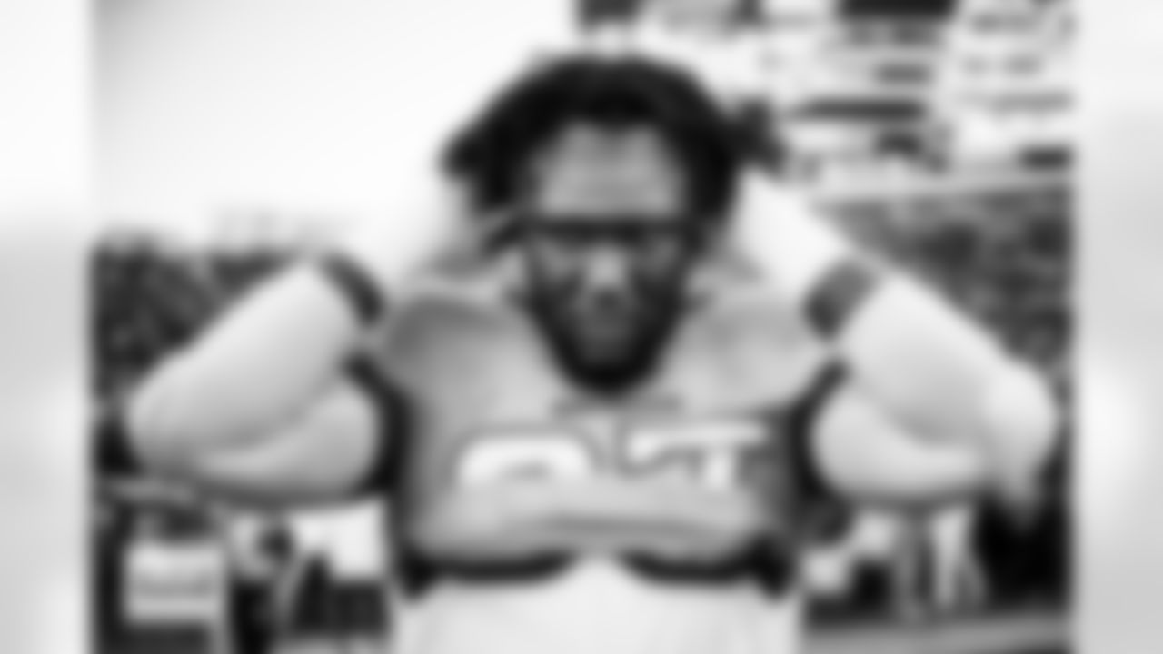 Denver Broncos defensive tackle Malcolm Roach (97) before the Broncos' Week 11 game against the Kansas City Chiefs at Empower Field at Mile High in Denver, Colorado on November 16, 2025. Photo by Ben Swanson / Denver Broncos