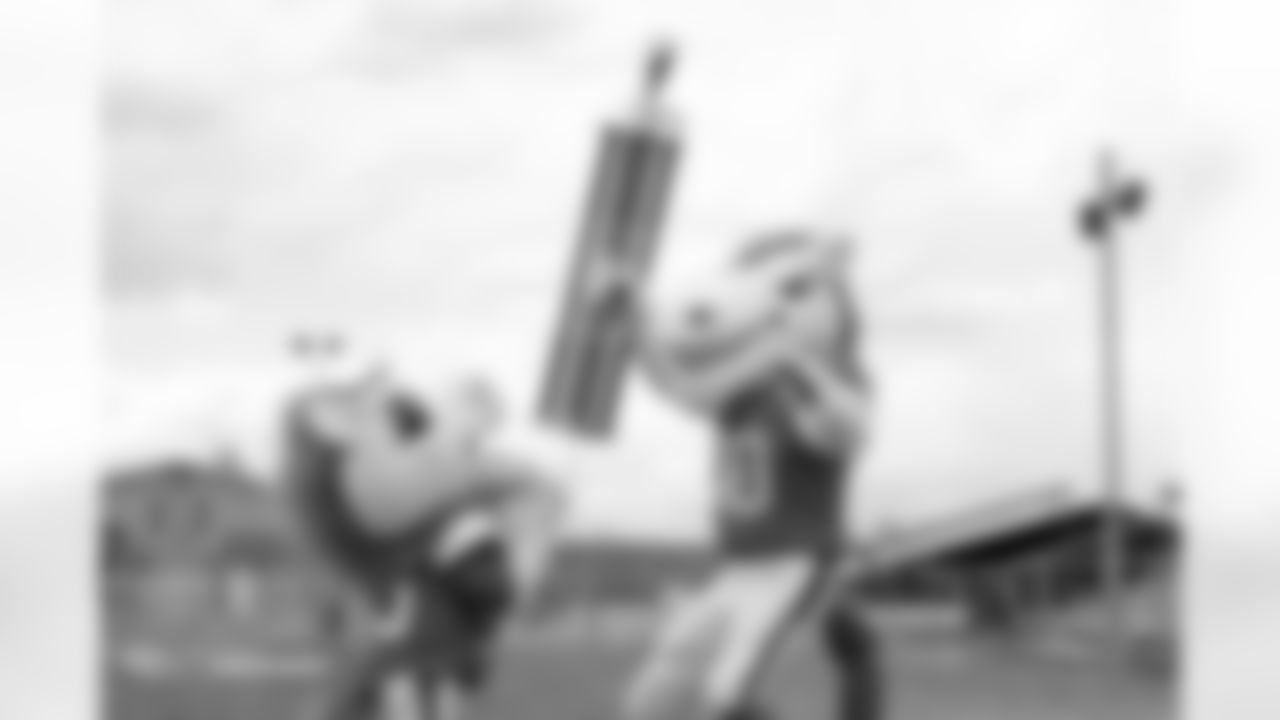 Photos from the filming of the Denver Broncos' mutton-busting-themed 2025 schedule release video.
Photo by Gabriel Christus / Denver Broncos