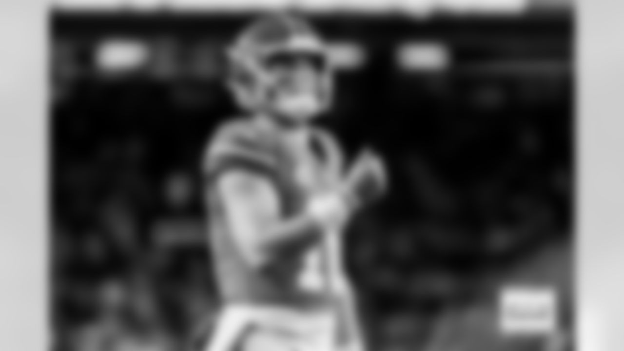 Denver Broncos quarterback Bo Nix (10) walks to the huddle during the Broncos' Week 10 game against the Las Vegas Raiders at Empower Field at Mile High in Denver, Colorado on November 6, 2025. Photo by Gavin Liddell / Denver Broncos