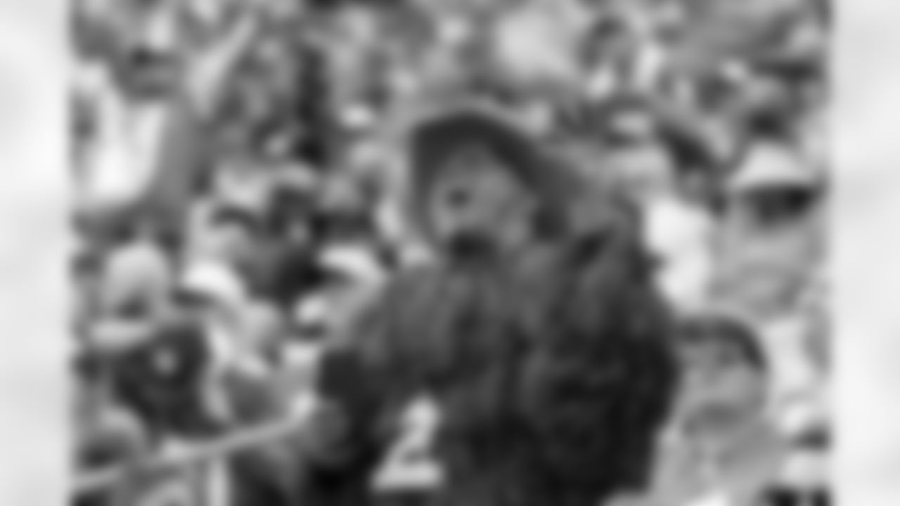 A fan sings during the Broncos' Week 1 game against the Tennessee Titans at Empower Field at Mile High in Denver, Colorado on September 7, 2025. Photo by Gavin Liddell / Denver Broncos