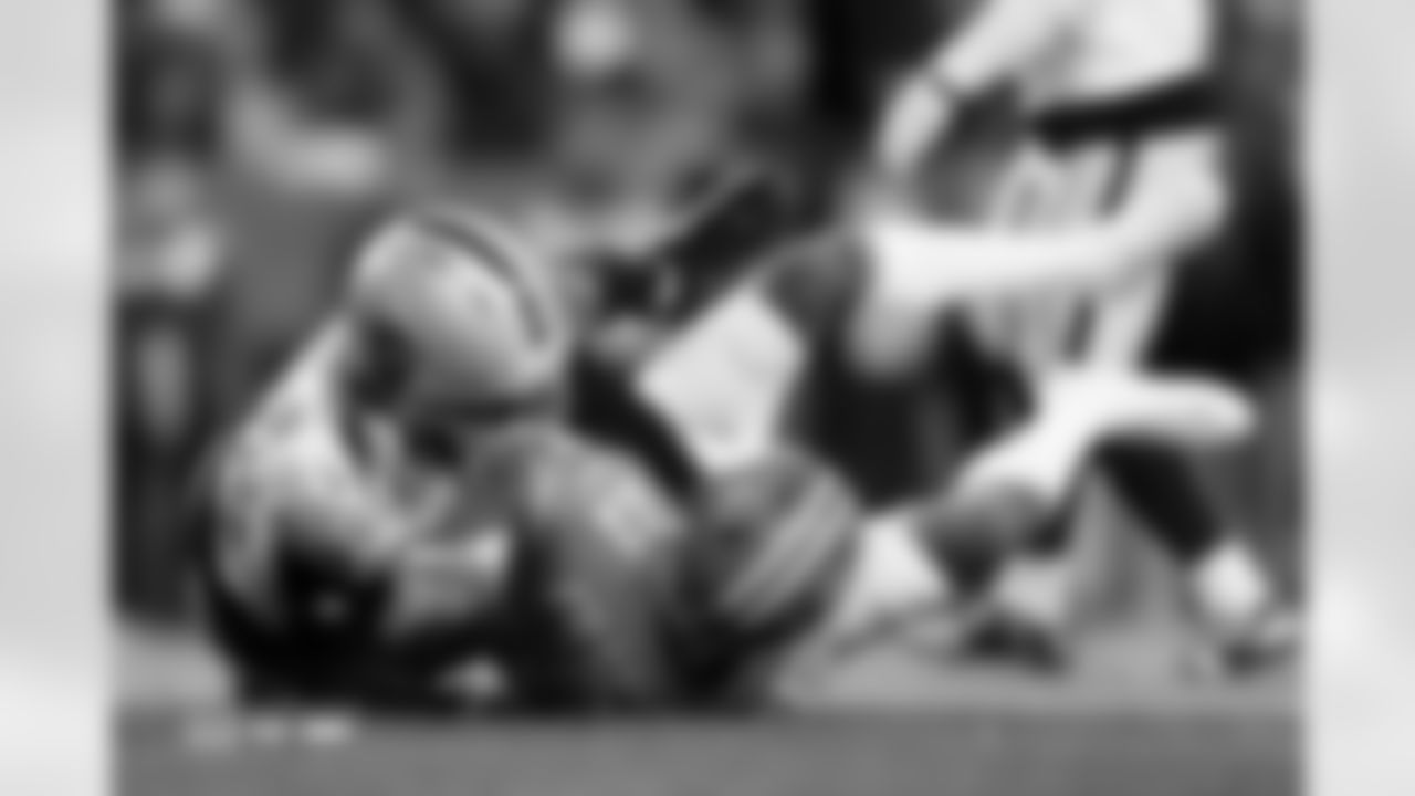 Troy Franklin scores a touchdown during the Broncos' Week 10 game against the Las Vegas Raiders at Empower Field at Mile High in Denver, Colorado on November 6, 2025. Photo by Gabriel Christus / Denver Broncos