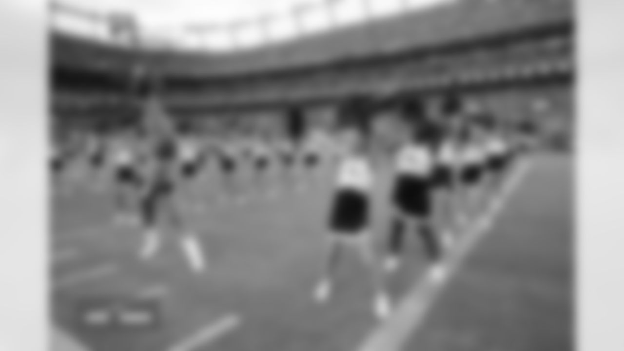 DBC Katie and JDBC perform before the Broncos' preseason Week 2 game against the Arizona Cardinals at Empower Field at Mile High in Denver, Colorado on August 16, 2025. Photo by Gabriel Christus / Denver Broncos