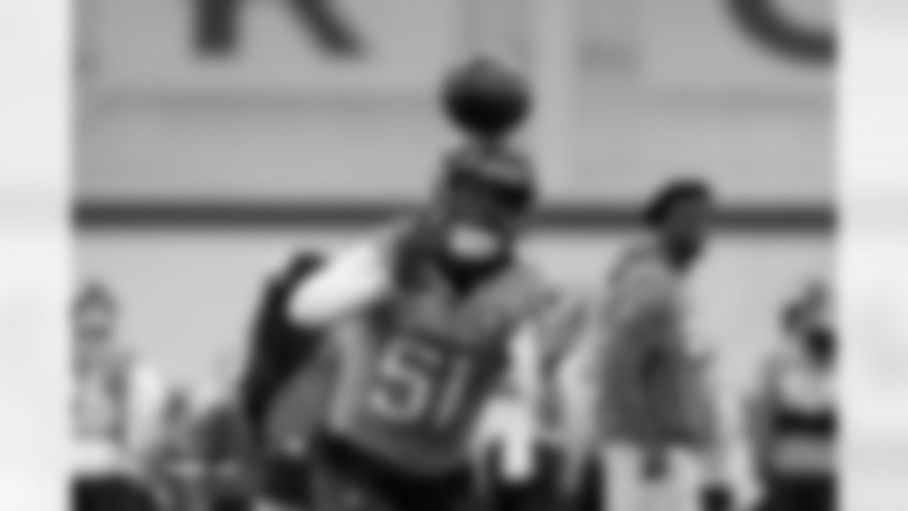 Que Robinson during practice on Wednesday, December 3, 2025 at Broncos Park Powered by CommonSpirit in Englewood, Colorado.
Photo by Gabriel Christus / Denver Broncos