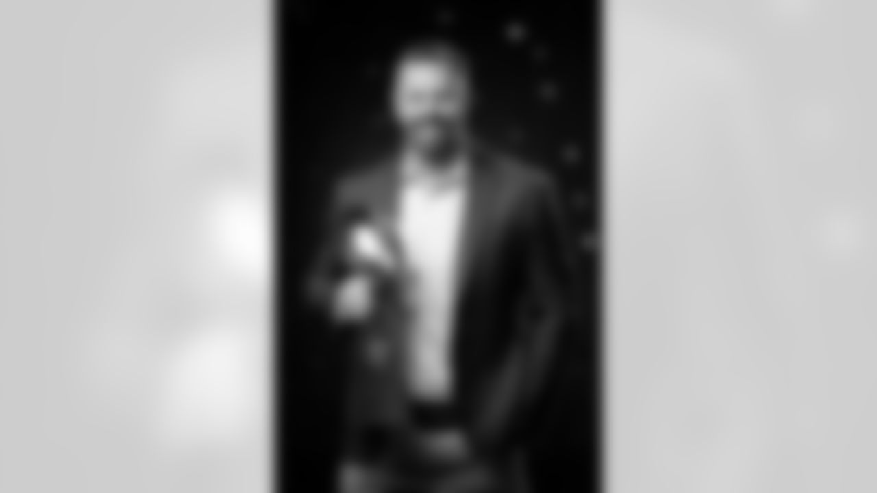 Tyler Polumbus poses for a portrait at the 2025 Alumni Weekend Reception on October 18, 2025. Photo by Ben Swanson / Denver Broncos