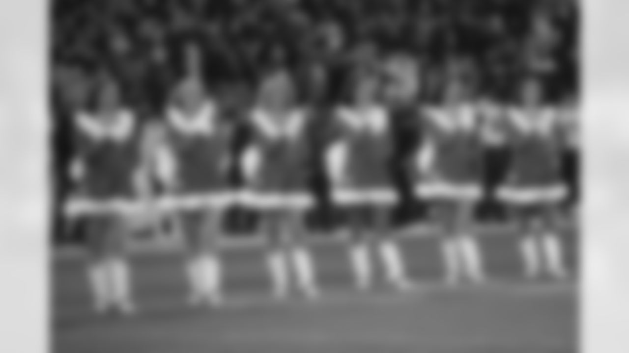 The Denver Broncos Cheerleaders perform during the Broncos Week 16 game vs. the New England Patriots at Empower Field at Mile High in Denver, Colorado on December 24, 2023.