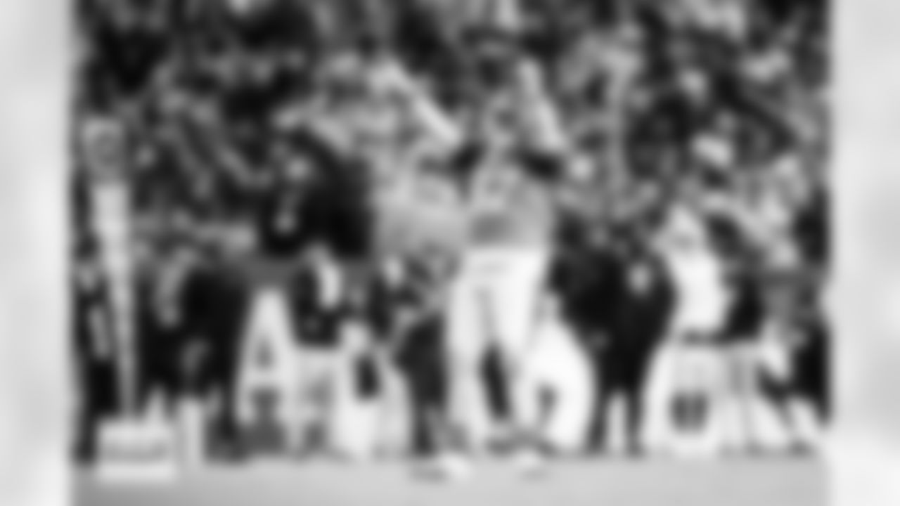 Denver Broncos defensive tackle Malcolm Roach (97) celebrates after a play during the Broncos' Week 10 game against the Las Vegas Raiders at Empower Field at Mile High in Denver, Colorado on November 6, 2025. Photo by Gabriel Christus / Denver Broncos