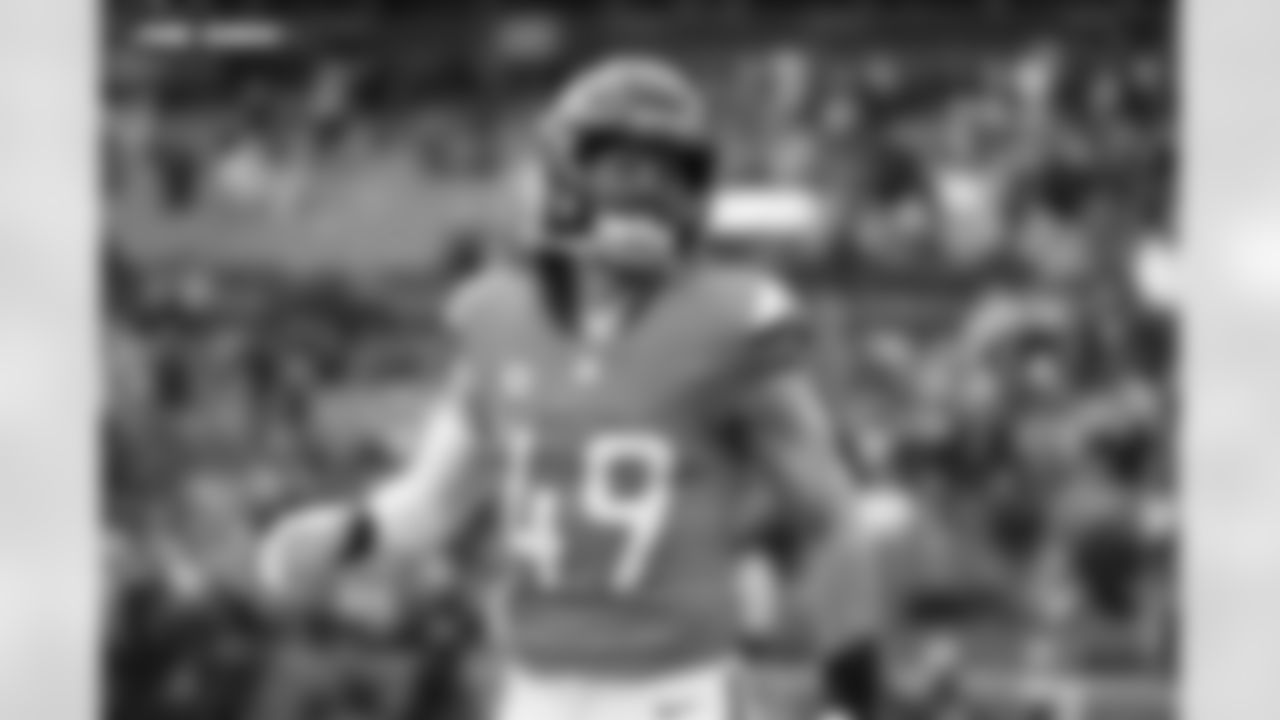 Alex Singleton (49) before the AFC Championship Game between the Denver Broncos and New England Patriots at Empower Field at Mile High in Denver, Colorado on January 25, 2026. Photo by Gavin Liddell / Denver Broncos