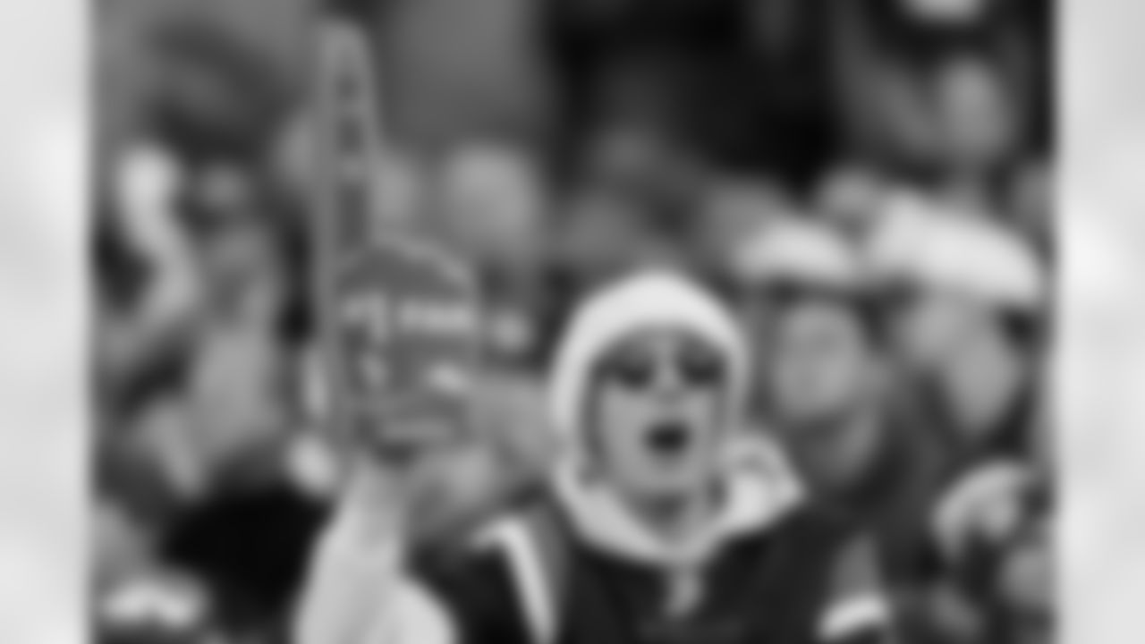 A fan with a foam finger during the Broncos' Week 16 game against the Jacksonville Jaguars at Empower Field at Mile High in Denver, Colorado on December 21, 2025. Photo by Gavin Liddell / Denver Broncos