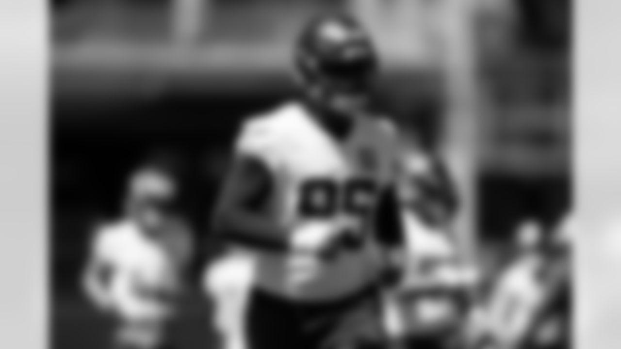 Sai'vion Jones during rookie minicamp on Saturday, May 10, 2025 at Broncos Park Powered by CommonSpirit in Englewood, Colorado.
Photo by Gabriel Christus / Denver Broncos