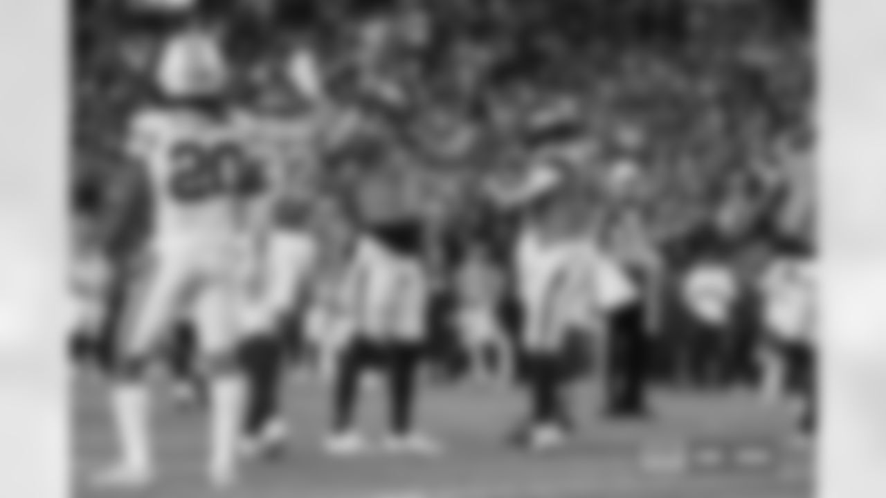 Bo Nix and RJ Harvey during the Broncos' Week 15 game against the Green Bay Packers at Empower Field at Mile High in Denver, Colorado on December 14, 2025. Photo by Ben Swanson / Denver Broncos