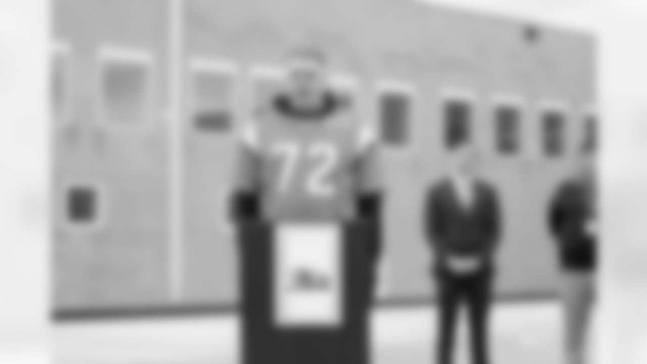 Photos from the ribbon cutting of the remodeled courtyard on Tuesday, December 16, 2025 at Marvin W. Foote Youth Services Center in Englewood, Colorado.
Photo by Gabriel Christus / Denver Broncos